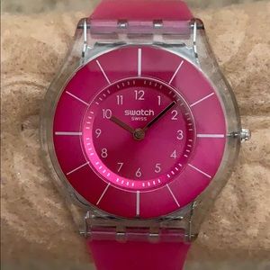 Excellent condition Pink Swatch watch skin